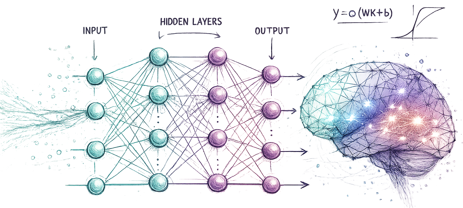 Artificial intelligence neural network diagram